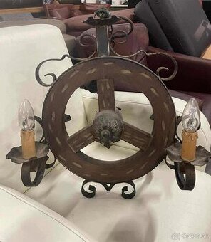 Luster masív  , kov, kovany, výška  74 cm, dlžka  50 cm, hĺb