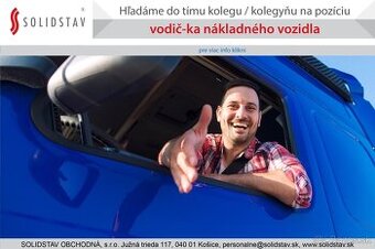 Hľadáme spoľahlivého vodiča s praxou 🚛