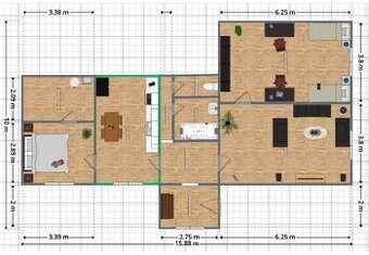 Predáme 3 izbový byt v rodinnom dome v obci Radimov