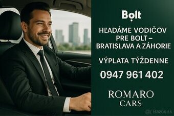 Hľadáme vodičov Bolt – Romaro Cars s. r. o. 🚖