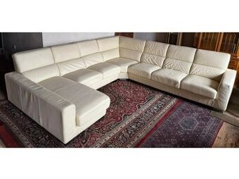 Moderní kožená sedací souprava ve tvaru "U", 3299