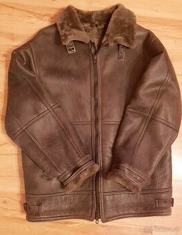 Pánsky zimný kabát z brúsenej kože