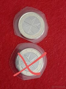 Malta 1€ mince, obehový vzor