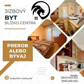 Nová cena Plne zariadený 3-izbový byt s loggiou