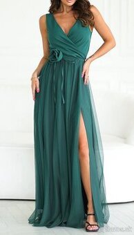 Smaragdové spoločenské šaty XL