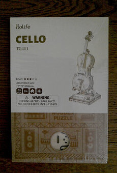 Drevené 3D puzzle cello a klavír (nové, zabalené)