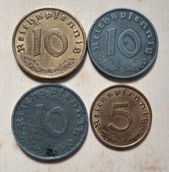 nemecké mince 1938, 1941, 1943