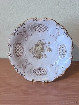 Starožitný porcelánový tanier-misa + podstavec  pirken