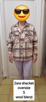 Oversize jarná košeľová bunda typu shacket ZARA S