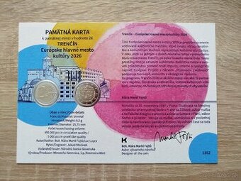 2€ euro Trenčín 2026 pamätná karta