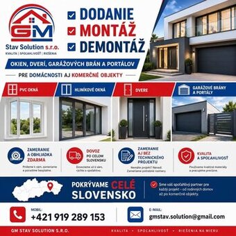 PVC a HLINIK-OKNÁ, DVERE – DODANIE A MONTÁŽ | CELÉ SLOVENSKO