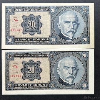 Bankovky 1.ČSR 20 Kč 1926 UNC