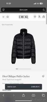 Dior oblique puffer jacket