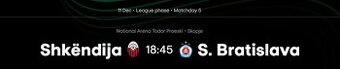 Zájezd na Evropskou ligu - Škendija vs. Slovan Bratislava