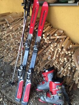 Zjazdove lyze komplet, lyziarsky set 140cm