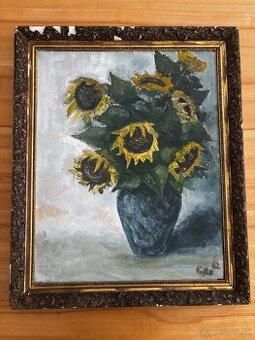 Obraz Michal Vaško, Slunečnice 1982, olej 88x72