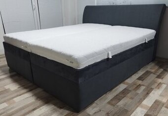antracitova manzelska postel zn. Fines, 180x200x60 cm