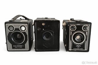 3ks staré historické fotoaparáty do sbírky, dekorace