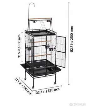 Klietka/voliera pre vtáky, stredne veľké a veľké papagáje