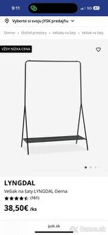 Dizajnový kovový vešiak na šaty LYNGDAL čierny