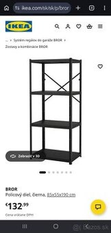 Ikea Bror - oceľové regále 85x55x190 cm