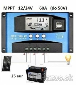 novy Solarny regulator MPPT-60A do 50 Voltov