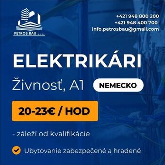 Hľadáme elektrikárov Nemecko