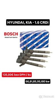 Repasované vstrekovače BOSCH 1.6 CRDi - 66kw,81kw,85kw