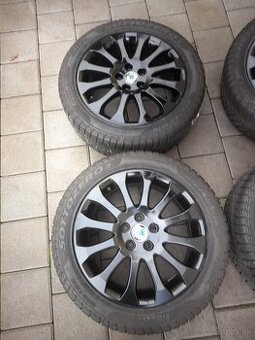 Predam orig alu skoda 5x100-16s pneu zimne 215/45r16