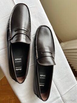 Pánske čierne kožené poltopánky