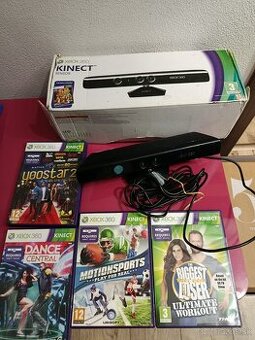 Kinect Xbox 360 plus 4 hry