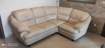 Rohová kožená sedačka