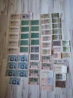 55 kusov staré nemecké bankovky