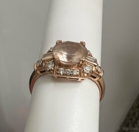 Zlatý prsten s morganitom - 1