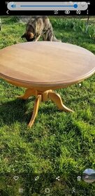 Mohutný drevený stôl priemer 120