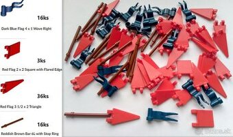 X5 Lego® Originál diely, vlajky (nové, nehrané, 71ks)