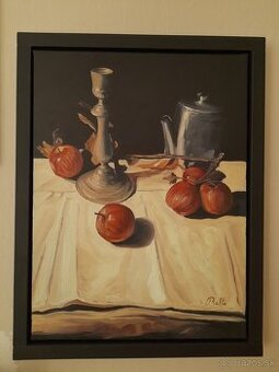 Októbrové zátišie, olej na plátne