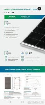 Fotovolticky fotovoltaicky Panel CEC6 -72MH 450 W, solarny