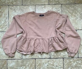 Béžová mikina s volánom Bershka