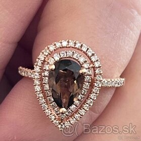 Zlatý prsteň s Quartzom a diamantami - 1