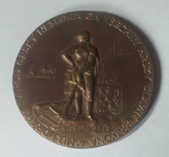 Medaila 1938 20. výročie vzniku Čs.republiky rezervované