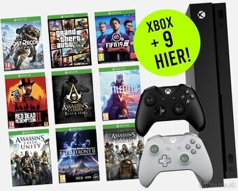 XBOX ONE X 4K 1TB + 9 TOP HIER🔥 + 2 OVLÁDAČE V SUPER STAVE