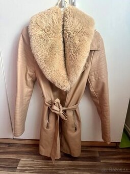 Dámsky zateplený kožený kabát
