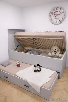 Detská posteľ na mieru s úložným priestorom a výsuvným lôžko - 1