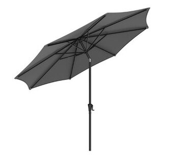 SONGMICS slnečník 340 cm – UPF 50+, sivý, s kľukou, nový