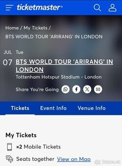 Vstupenky na BTS v Londýne