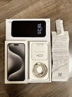 PREDÁM - Apple iPhone 15 Pro Max 256GB, White Titanium, 400€