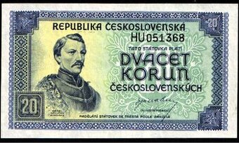 Bankovka 20 Kčs 1945