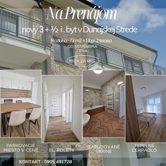 3+1/2 izbový byt v Dunajskej Strede na prenájom
