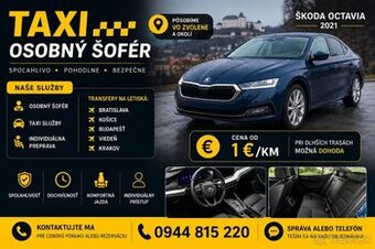 Taxi a osobný šofér
